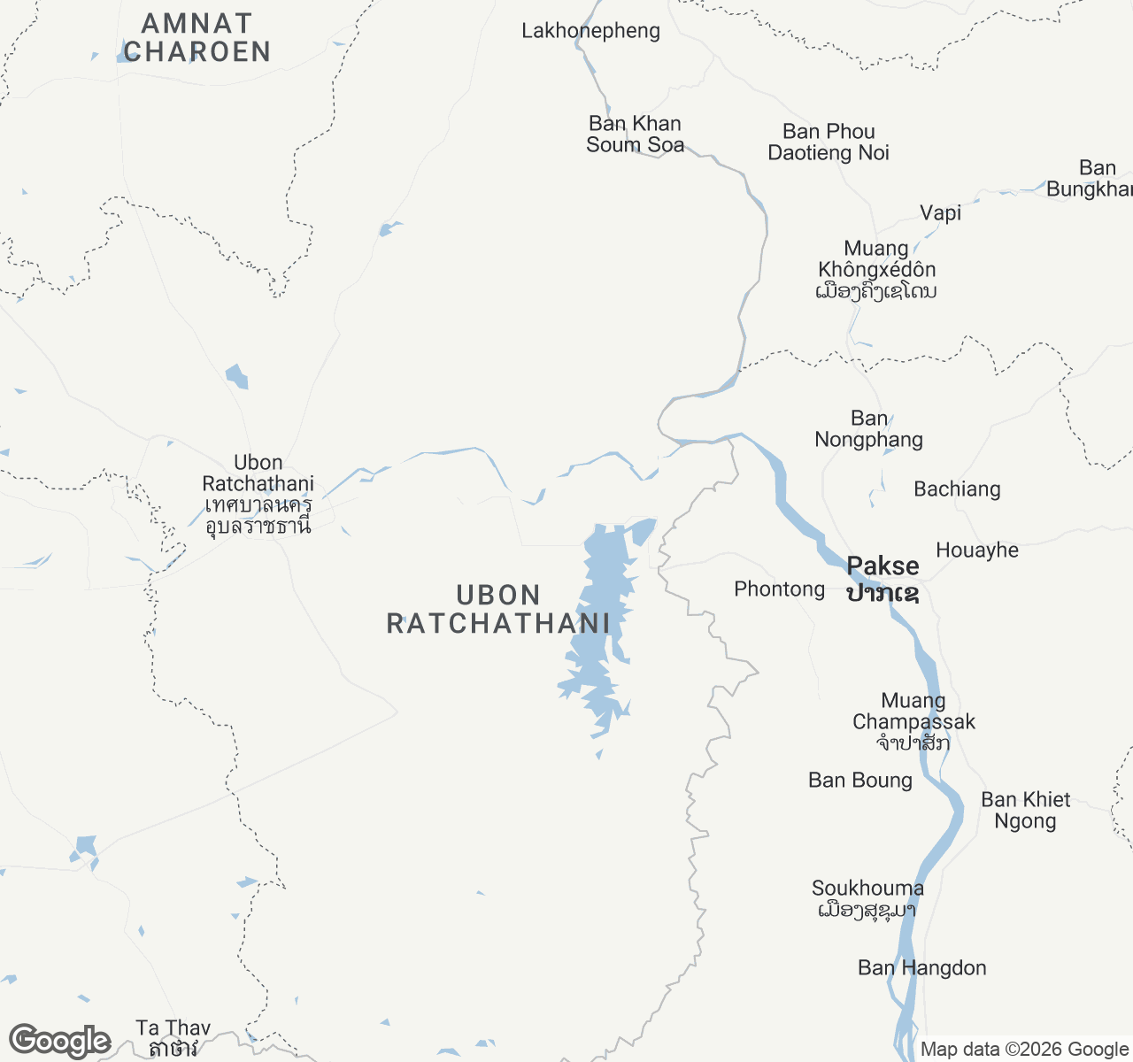 Map of Ubon Ratchathani